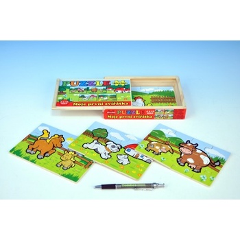 Teddies 00512014 Puzzle Moje první zvířátka 4x12 dílků