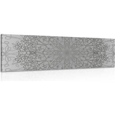 Obraz šedý kruhový ornament - 135x45