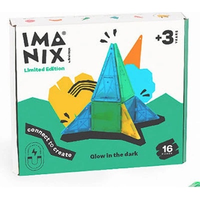 IMANIX Magnetická stavebnica glow in the dark - 16 ks