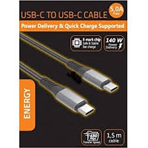 VS Mobile Кабел VS Mobile - W5A140WPDBK, USB-C/USB-C, 140W, 1.5 m, черен (W5A140WPDBK)
