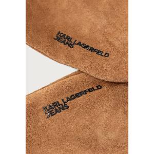 Karl Lagerfeld Jeans ръкавици дамски от велур (B4W33072)