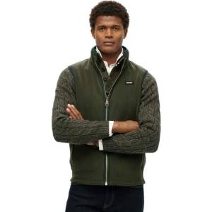 SUPERDRY Потник Superdry Estate Fleece vest - Green (Surplus Goods Olive Green) - sportihobi - 176,01 лв