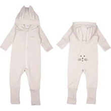 Moniel Dětský rostoucí teplákový overal Králík Basic Light Beige