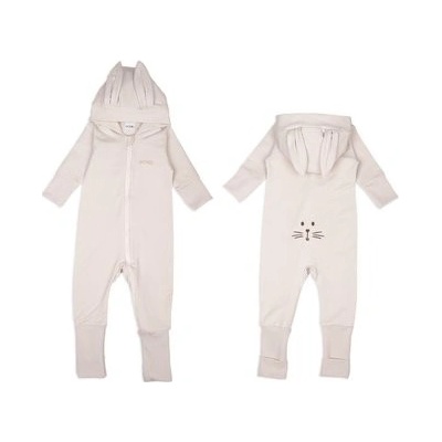 Moniel Dětský rostoucí teplákový overal Králík Basic Light Beige