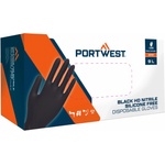 Portwest a930 / Ръкавици за еднократна употреба без силикон, 100 броя в опаковка - черни xxl (a930bkrxxl)