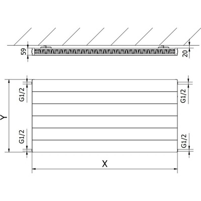 Mexen Line CL11 W411L-050-110-00 500 mm x 1100 mm