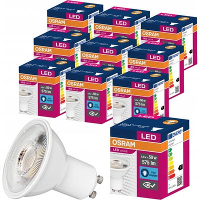 Osram LED žárovka GU10, PAR16, 6,9W, 575lm, 6500K, studená bílá, 120°