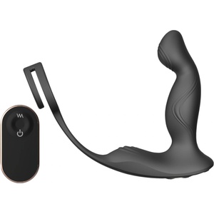 Sex HD Virgil - простатен вибратор с пръстен за пенис и тестиси - черен