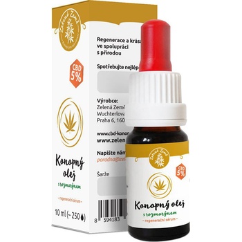 Zelená Země CBD konopný olej s rozmarýnom 10 ml