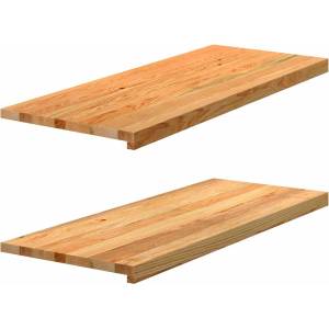 vidaXL Прозоречни первази, 2 бр, светлокафяви, 100x40x2 см, дъб масив (4009160)