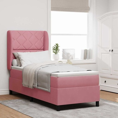 Postel s boxspringem s čelo Růžová 200 x 80 cm samet