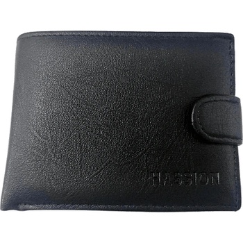 Черен мъжки портфейл от естествена кожа hassion