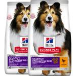 Hill's Hill s Science Plan Sensitive Stomach & Skin за възрастни кучета с пиле 2 x 14 кг