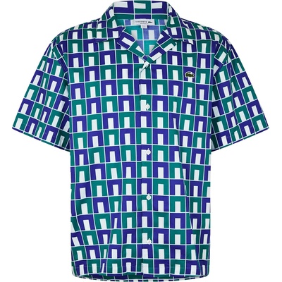 Lacoste Риза с къс ръкав Lacoste Short Sleeved Monogram Print Shirt - Green IS8