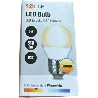 Solight LED žiarovka E27 6W 3000K 510lm