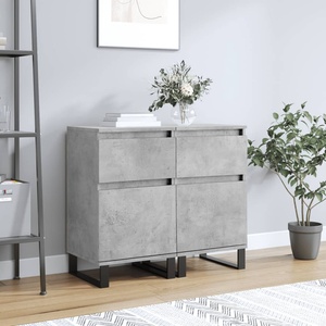 vidaXL Бюфети 2 бр бетонно сив 40x35x70 см инженерно дърво (831173)