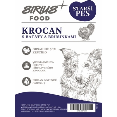 Sirius Food Grain Free staršíLight krocan s batáty a brusinkami 2 kg