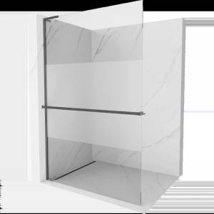 Mexen Kioto+ L душ екран със стелаж Walk-in 100 x 200 см, прозрачен/мраз, четка ган сив - 800-100-123-66-35 (800-100-123-66-35)