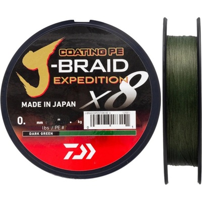 Daiwa Splietaná Šnúra J-Braid Expedition X8E Dark Green 150 m 0,18 mm 12,3 kg