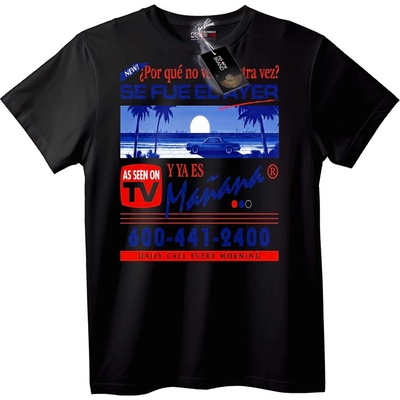 NOONEBRAND Ретро Тениска с Автомобил и Плаж - 2XL, Black