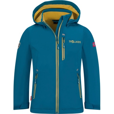 TROLLKIDS Детско софтшел яке Trollkids Kid's Balestrand Jacket Softshell jacket - Atlantic Blue / Ginger - размер 116 (EU) (703-4381-0115)