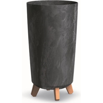 PROSPERPLAST Kvetináč GRACIA TUBUS SLIM BETON EFFECT 23,9 cm antracit