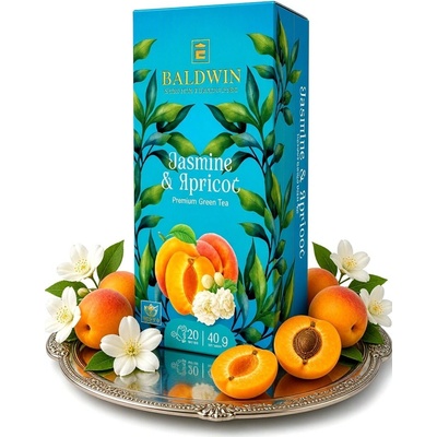 Ealdwin Jasmine & Apricot, zelený čaj 20 ks