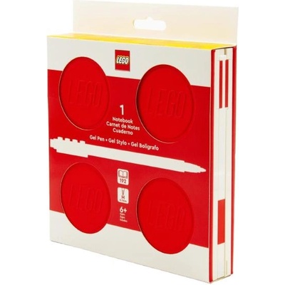LEGO Stationery Lego тефтер с гел химикалка като клип и резервен пълнител - червен