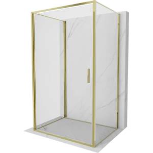 Mexen Exo-3S душ кабина 3-стенна отваряема 90 x 70 см, прозрачна, златна (817-090-070-50-00-3S)