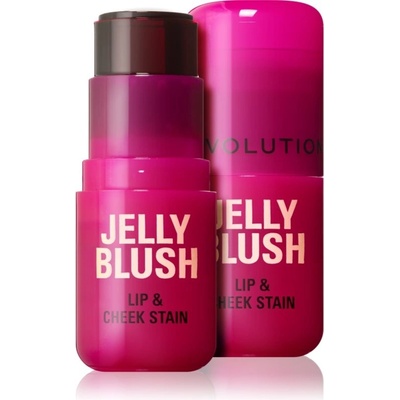 Makeup Revolution Jelly Blush tvářenka v tyčince na rty a tváře Cherry Red 5,5 g