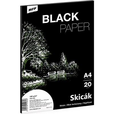 Skicák MFP A4/20listů černý 180g