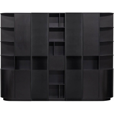 Čierna modulárna knižnica z borovicového dreva 276x210 cm Finca – WOOOD