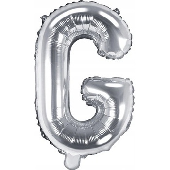 Party Deco Fóliový balón písmeno "G", 35cm, strieborný univerzálny