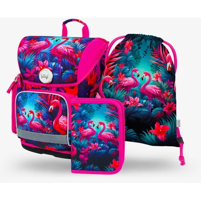 BAAGL Розов училищен комплект Ergo - куфарче, моливник, чанта Baagl Flamingos BAAGL | Rozov | Момичешки | ЕДИН РАЗМЕР