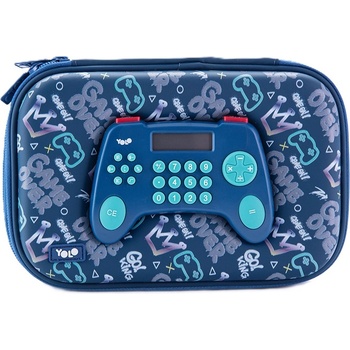 YOLO Ученически несесер YOLO Gamers - 2 ципа, с калкулатор (121282-165-10)