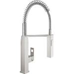 GROHE Кухненски смесител Grohe Eurocube с гъвкав чучур с два вида струи, четкан хром Supersteel (31395DC0)