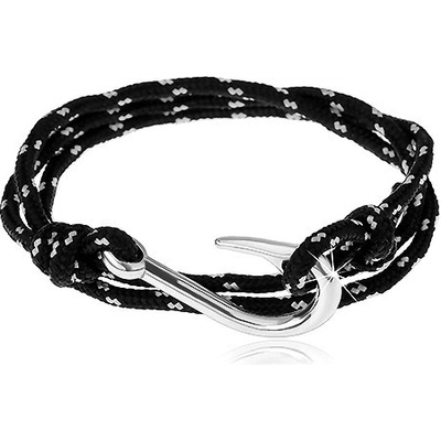 Šperky eshop na trojité obtočení okolo ruky černobílá šňůrka háček AB29.16