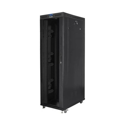 Lanberg Комуникационен шкаф, Lanberg rack cabinet 19" free-standing 42U/800x1200 (flat pack) with glass door lcd black v2 (FF01-8242-12BL)