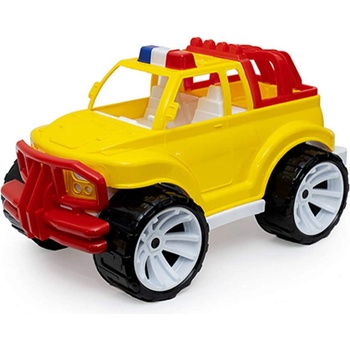 Голям полицейски джип с цветен корпус