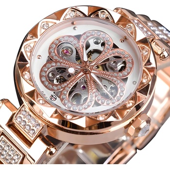 Forsining Дамски Часовник forsining la-14567 - Златна / Розова / Бяла kp14567 (la-14567)