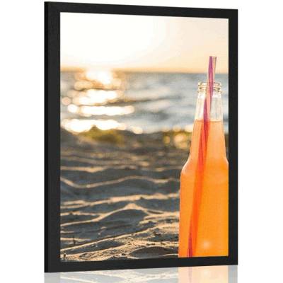 Plakát osvěžující nápoj na pláži - 20x30 silver