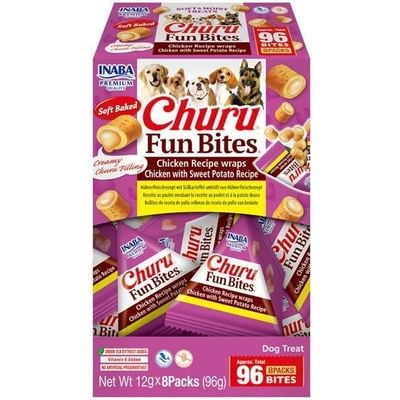 Churu Inaba Fun Bites Dog Snack kura & batáty 8x 12 g