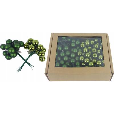 Morex Sklenené vianočné gule na drôtiku zelené, priemer 2 cm, S0570-16/BOX 144 ks