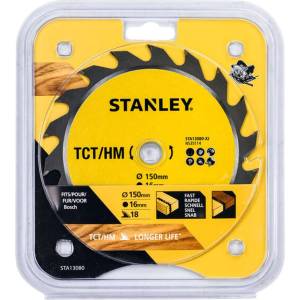 STANLEY - Пилен диск за дърво 150x16 мм, 18 зъба STA13080-XJ (STA13080-XJ)