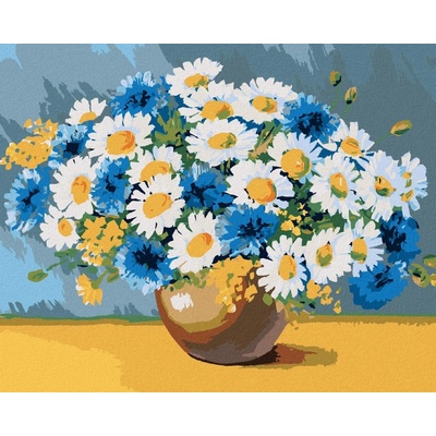 zuty Malování podle čísel Kopretiny s dalšími jarními květinami 80 x 100 cm bez rámu a bez vypnutí plát 8596530054108