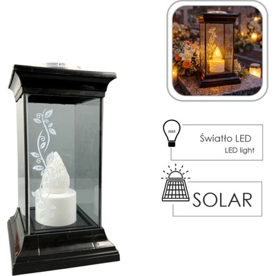 SOLÁRNY LAMPIÓN 14 x 14 x 28 CM S LED SVIEČKOU *9220