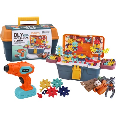 mamido 3D konštrukčné puzzle v krabičke DIY s vŕtačkou