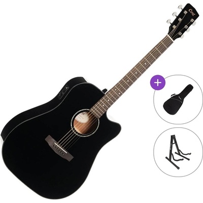 Cort EARTH 60CE Standard SET Black Gloss Електро-акустична китара Дреднаут