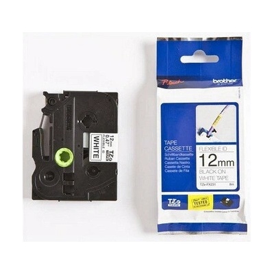 páska BROTHER TZFX231 čierne písmo, biela páska FLEXIBLE ID Tape (12mm) (TZEFX231)