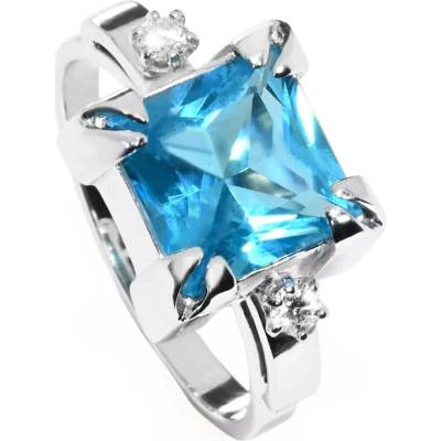 Stuchlík zlatý prsten s topazem a diamanty 015286